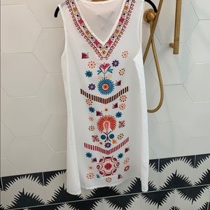 Sleeveless white print dress size m. NWOTS
